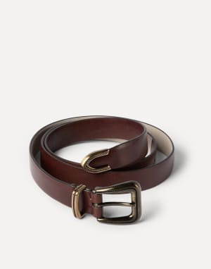 Vachetta belt with monili Brown Woman - Brunello Cucinelli