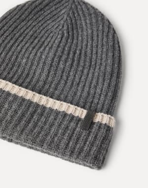 Knit beanie Medium Grey Woman - Brunello Cucinelli