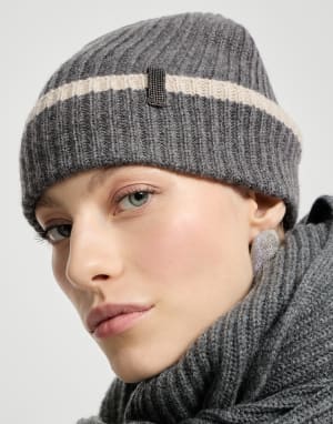 Knit beanie Medium Grey Woman - Brunello Cucinelli