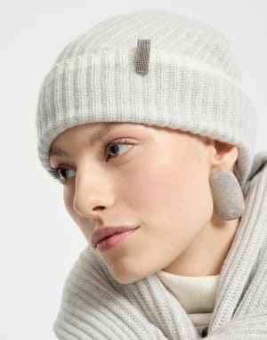 Knit beanie Light Grey Woman - Brunello Cucinelli