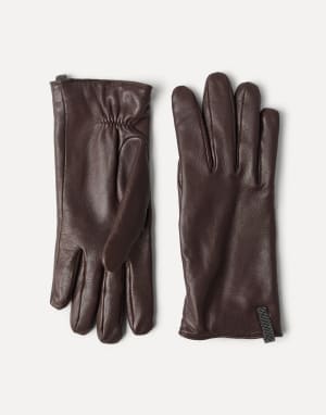 Nappa leather gloves Rust Brown Woman - Brunello Cucinelli