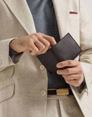 Calfskin wallet Rust Brown Man - Brunello Cucinelli