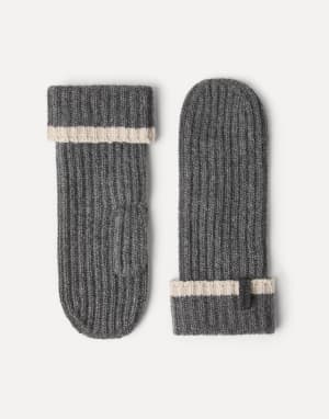 Muffole in maglia con monile Grigio Medio Donna - Brunello Cucinelli