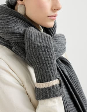 Muffole in maglia con monile Grigio Medio Donna - Brunello Cucinelli