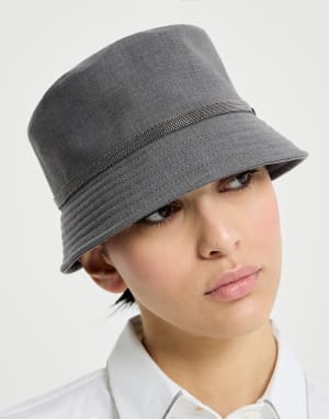 Bucket hat Dark Grey Woman - Brunello Cucinelli