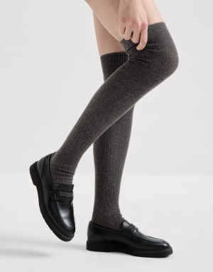 Cashmere knit socks Anthracite Woman - Brunello Cucinelli