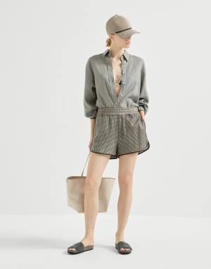 Precious slides in suede Silver Woman - Brunello Cucinelli