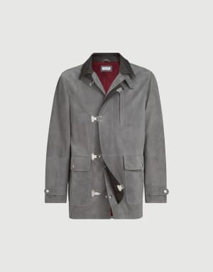 Suede outerwear Medium Grey Man - Brunello Cucinelli