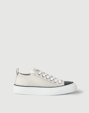 Cotton knit sneakers White Woman - Brunello Cucinelli