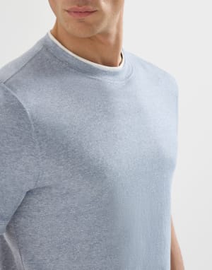 假叠层T恤 蓝灰 男款 - Brunello Cucinelli