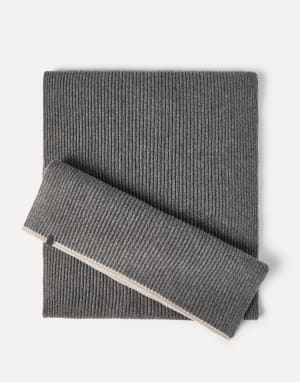 Knit scarf Medium Grey Woman - Brunello Cucinelli