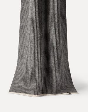 Knit scarf Medium Grey Woman - Brunello Cucinelli