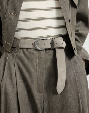 Suede belt Beige Woman - Brunello Cucinelli