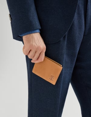 Nubuck wallet Cognac Man - Brunello Cucinelli