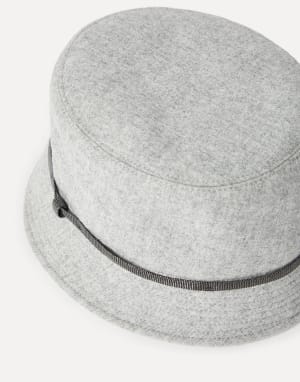 Cappello Bucket Grigio Chiaro Donna - Brunello Cucinelli