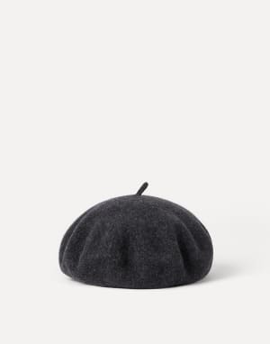 Wool beret Anthracite Woman - Brunello Cucinelli