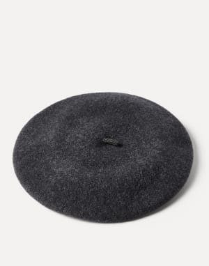 Wool beret Anthracite Woman - Brunello Cucinelli