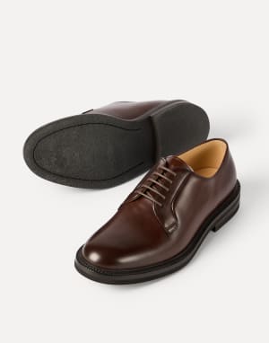Aged calfskin Derbys Chestnut Man - Brunello Cucinelli