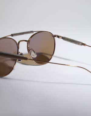 Round titanium sunglasses Rose Gold Eyewear - Brunello Cucinelli