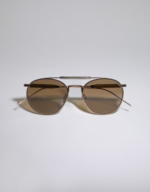 Round titanium sunglasses Rose Gold Eyewear - Brunello Cucinelli