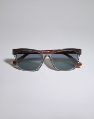 Rectangular acetate sunglasses Marble Grey Eyewear - Brunello Cucinelli