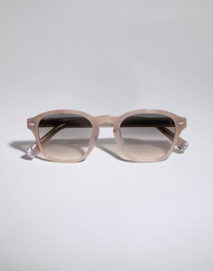 Round acetate sunglasses Cashmere Beige Eyewear - Brunello Cucinelli