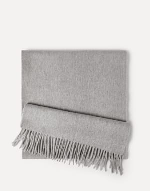 Double knit scarf Light Grey Woman - Brunello Cucinelli