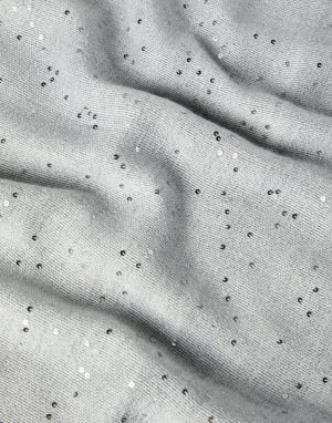 Bufanda de cachemir y seda Diamante Gris Claro Mujer - Brunello Cucinelli