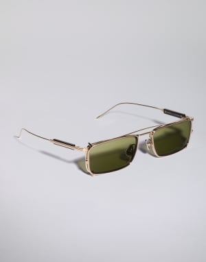 18k gold-plated frame with clip-on Gold Eyewear - Brunello Cucinelli