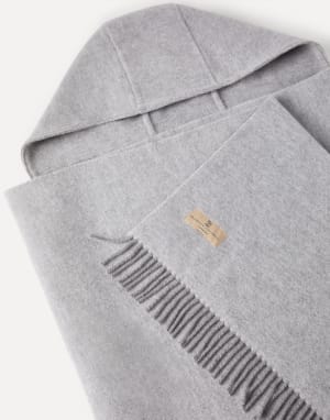 Knit scarf with hood Light Grey Woman - Brunello Cucinelli