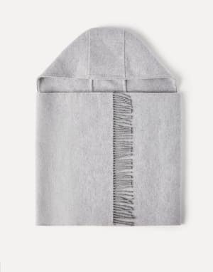 Knit scarf with hood Light Grey Woman - Brunello Cucinelli
