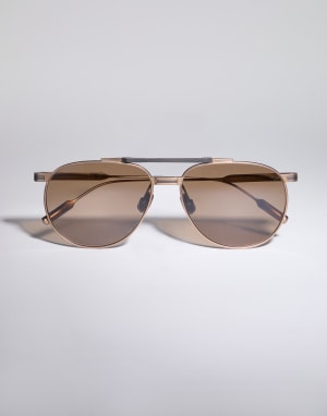 Aviator titanium sunglasses Antique Gold Eyewear - Brunello Cucinelli