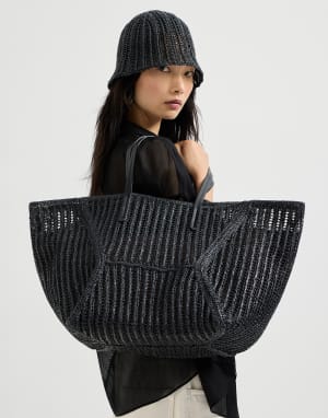 Techno raffia BC Duo bag Black Woman - Brunello Cucinelli