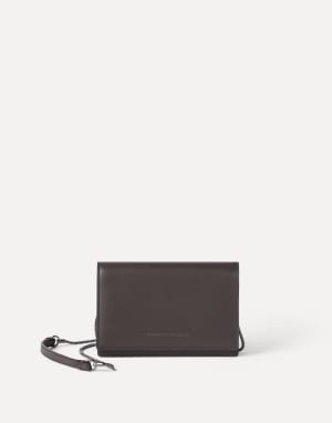 Calfskin wallet with monili Brown Woman - Brunello Cucinelli
