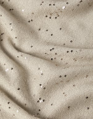 Cashmere and silk Diamond yarn scarf Buff Woman - Brunello Cucinelli