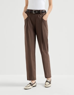 Five-pocket Track trousers Chocolate Woman - Brunello Cucinelli
