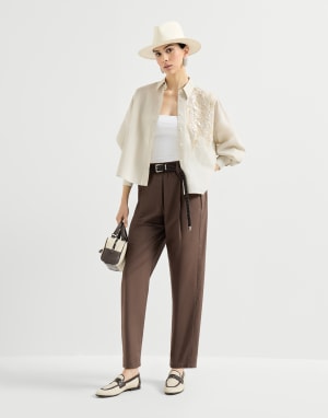 Five-pocket Track trousers Chocolate Woman - Brunello Cucinelli