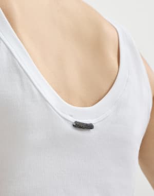 Ribbed jersey top White Woman - Brunello Cucinelli