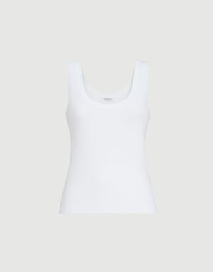 Ribbed jersey top White Woman - Brunello Cucinelli