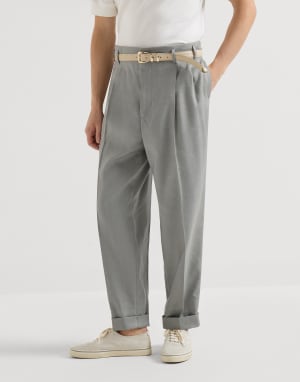 Pantalón de gabardina Khaki Hombre - Brunello Cucinelli
