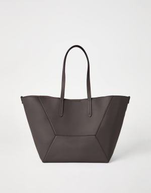 Calfskin BC Duo bag Pine Cone Brown Woman - Brunello Cucinelli