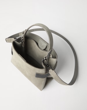 Sac épaule-main Essence petit modèle Vert Kaki Femme - Brunello Cucinelli