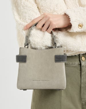 Sac épaule-main Essence petit modèle Vert Kaki Femme - Brunello Cucinelli