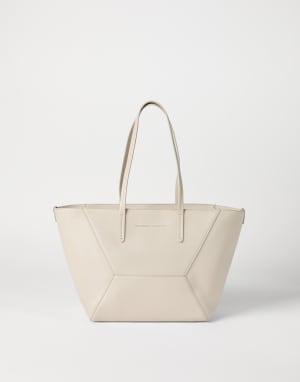 Calfskin small BC Duo bag Ivory Woman - Brunello Cucinelli