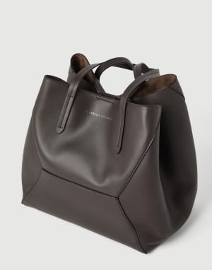 Calfskin BC Duo bag Dark Mahogany Woman - Brunello Cucinelli