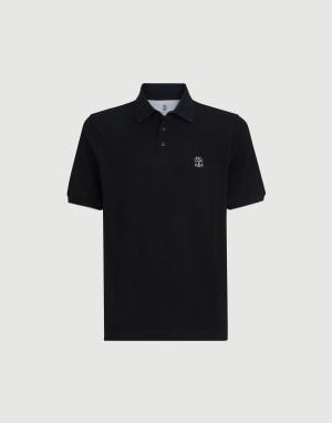 Piqué polo shirt Black Man - Brunello Cucinelli