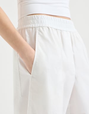 Pantalon Loose Track Blanc Femme - Brunello Cucinelli