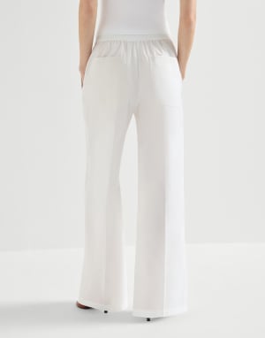 Pantalon Loose Track Blanc Femme - Brunello Cucinelli