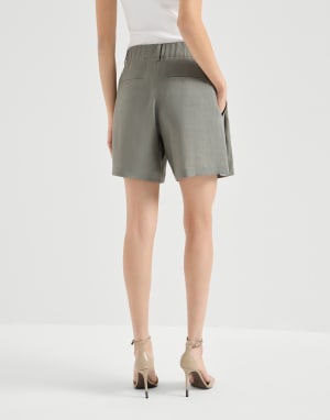 Linen shorts Khaki Woman - Brunello Cucinelli