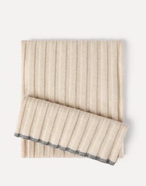 Schal in Rippenstrick aus Kaschmir Sand Herren - Brunello Cucinelli